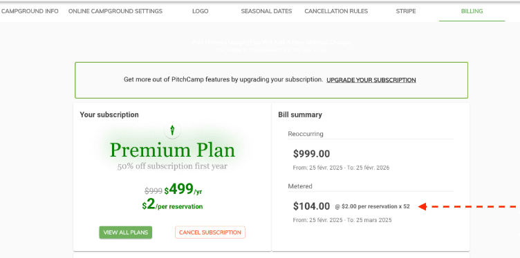 Metered billing