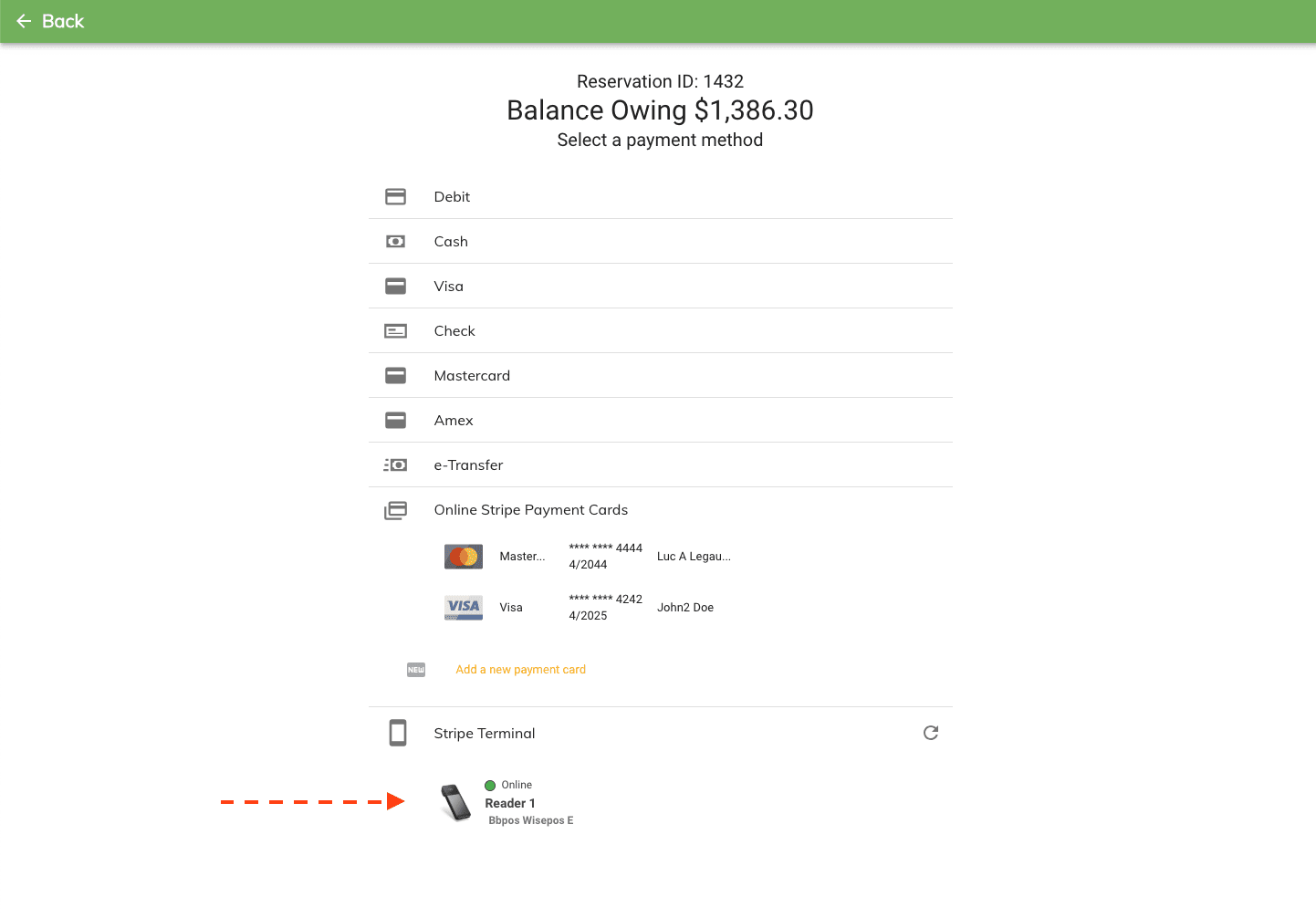 Stripe Terminal Payment